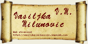 Vasiljka Milunović vizit kartica